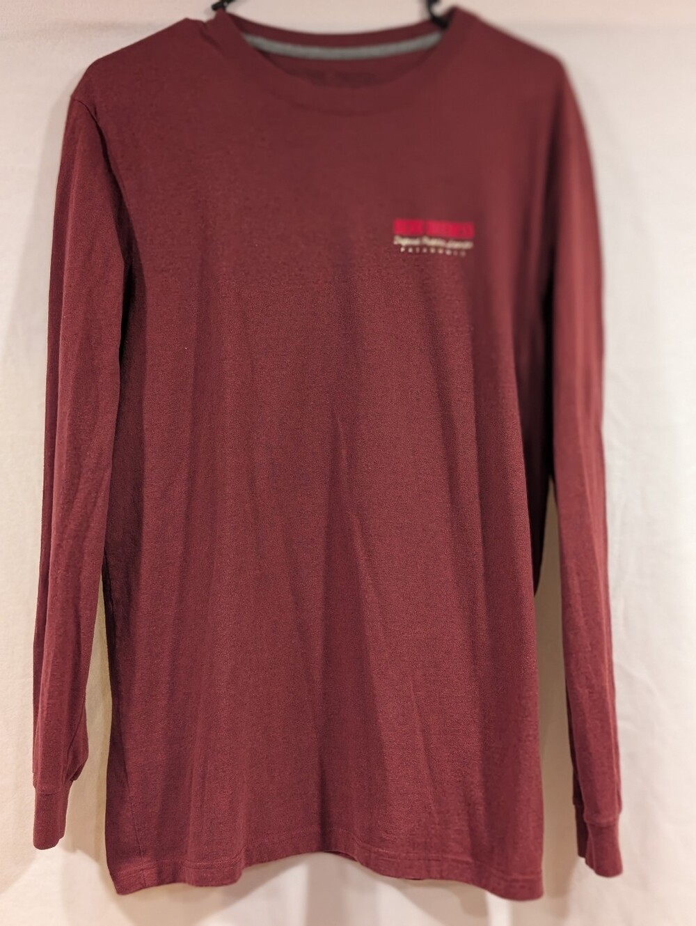Patagonia Mens Bear Witness Defend Public Lands Long Sleeve Graphic Tee Maroon